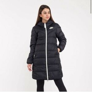 Nike Down fill Hooded Parka Puffer Black Reversible Size XL